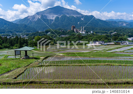 田植えの終わった寺坂棚田と武甲山 田植えの終わった寺坂棚田と武甲山 140831014