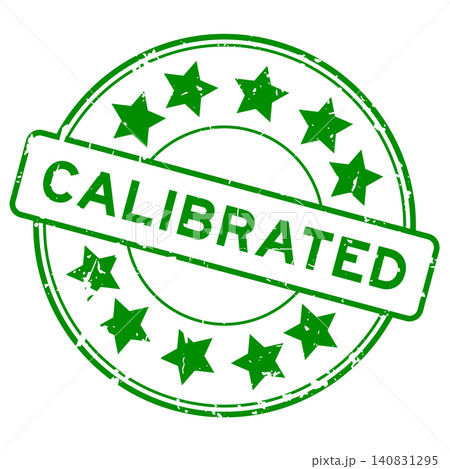 Grunge green calibrated word round rubber seal stamp on white background Grunge green calibrated word round rubber seal stamp on white background 140831295
