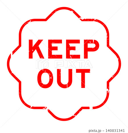 Grunge red keep out word square seal stamp on white background Grunge red keep out word square seal stamp on white background 140831341