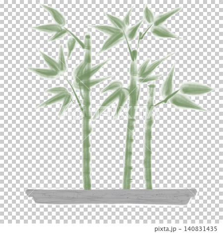 Bamboo bonsai painted with a brush - blue 140831435