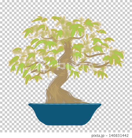 用畫筆描繪的秋葉 - 盆景 - 藍色 用畫筆描繪的秋葉 - 盆景 - 藍色 140831442