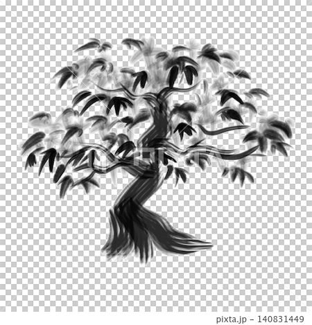 筆で書いた紅葉_墨 140831449