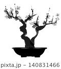 筆で書いた梅_盆栽_墨 140831466