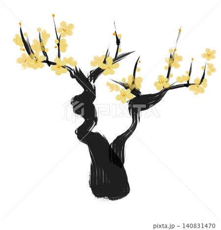 筆で書いた梅_黄金 筆で書いた梅_黄金 140831470