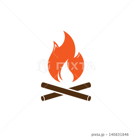 Bright orange flame symbol Bright orange flame symbol 140831846