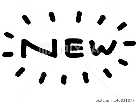 手書き文字のアイキャッチ。「NEW」ベクターデータ。 手書き文字のアイキャッチ。「NEW」ベクターデータ。 140831877