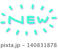 手書き文字のアイキャッチ。「NEW」ベクターデータ。 140831878