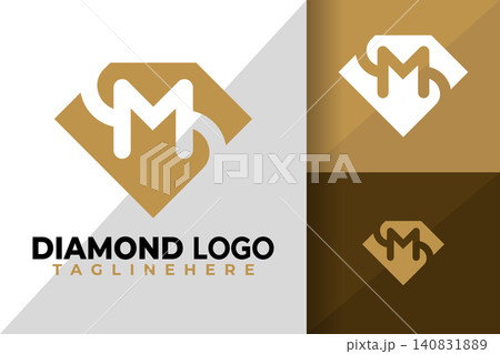 Letter M Diamond Logo Logos Design Element Stock Vector Illustration 140831889