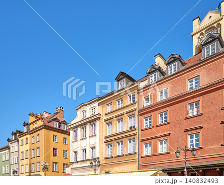A street view of the buildings in Warsaw Old Town, Poland. A street view of the buildings in Warsaw Old Town, Poland. 140832493