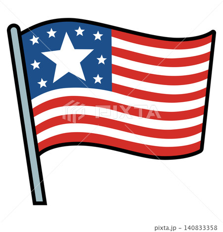 American Flag Waving USA Patriotic Banner Vector Illustration 140833358