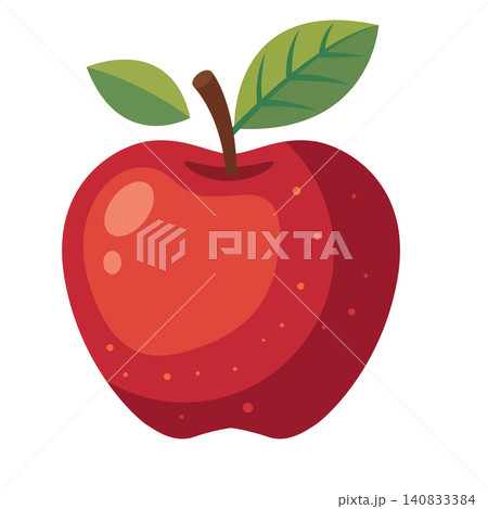 Red Apple Fruit Flat Vector Illustration Red Apple Fruit Flat Vector Illustration 140833384