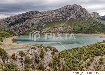 Beautiful mountain lake Panta de Gorg Blau, Mallorca, Spain 140833530