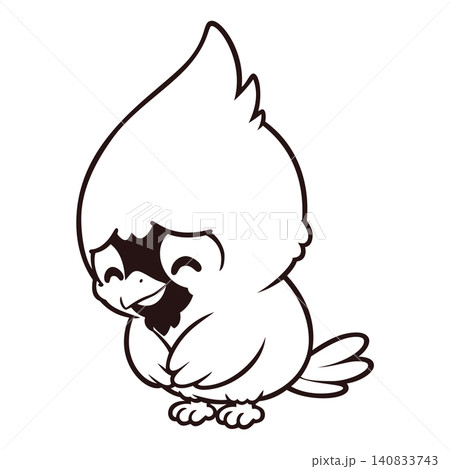 Chibi style cardinal bird with a shy expression Chibi style cardinal bird with a shy expression 140833743
