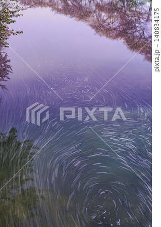 まるで絵画のように美しい和の風情が漂う満開のサクラの落花の情景 まるで絵画のように美しい和の風情が漂う満開のサクラの落花の情景 140834175