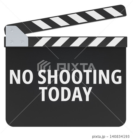 No Shooting Today concept with film clapperboard, production pause concept. 3D rendering 140834193