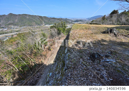 阿波国 徳島市「一宮城」の石垣と曲輪の様子 阿波国 徳島市「一宮城」の石垣と曲輪の様子 140834596