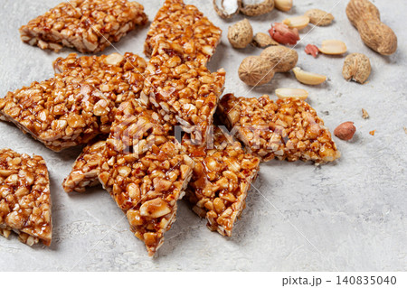 kozinaki with peanuts, dessert, gozinaki, traditional Georgian cuisine, no people, kozinaki with peanuts, dessert, gozinaki, traditional Georgian cuisine, no people, 140835040
