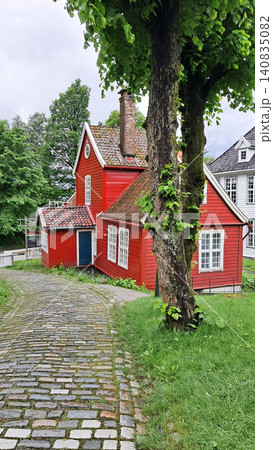 Gamle Bergen Museum, in Sandviken, Norway, an open-air museum with historic wooden houses Gamle Bergen Museum, in Sandviken, Norway, an open-air museum with historic wooden houses 140835082