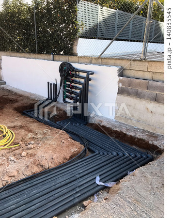 Underfloor heating pipes and manifold system installation at calle totovia Underfloor heating pipes and manifold system installation at calle totovia 140835545
