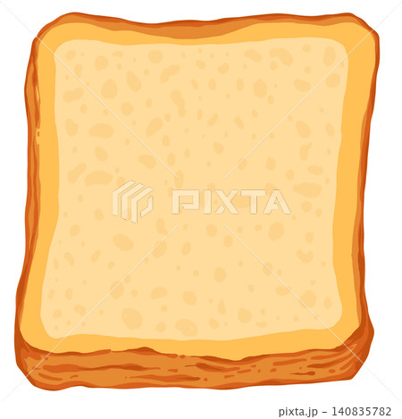 Hand Drawn Slice of White Bread Isolated on Background 140835782