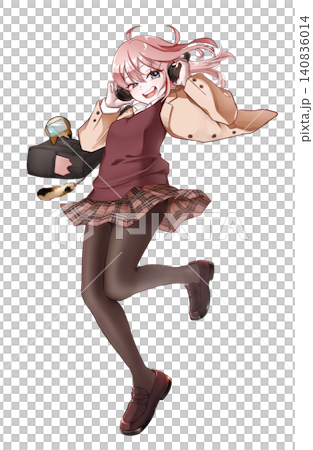 High school girl wearing headphones High school girl wearing headphones 140836014