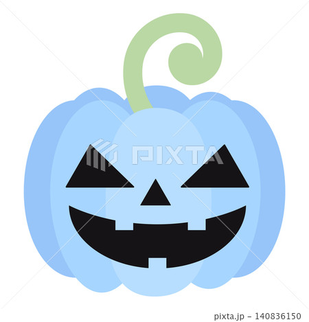 Cute Light Blue Pastel Halloween Pumpkin Jack o lantern Vector Cute Light Blue Pastel Halloween Pumpkin Jack o lantern Vector 140836150