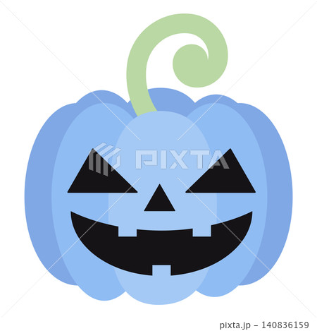 Cute Periwinkle Pastel Halloween Pumpkin Jack o lantern Vector Cute Periwinkle Pastel Halloween Pumpkin Jack o lantern Vector 140836159