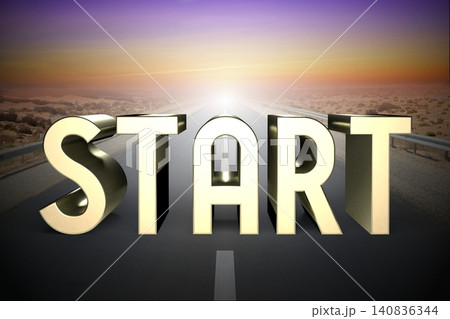 Start concept, road - 3D rendering 140836344