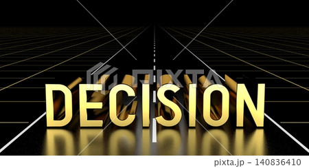Decision concept, road - 3D rendering 140836410