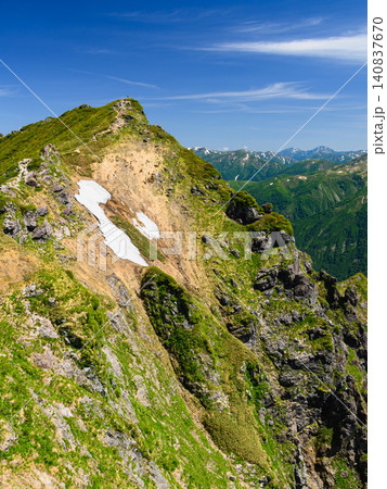 谷川岳の夏景色・トマの耳から見るオキの耳|日本百名山 谷川岳の夏景色・トマの耳から見るオキの耳|日本百名山 140837670