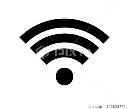 シンプルなWi-Fi（無線LAN）接続アイコンイラスト素材 140838721