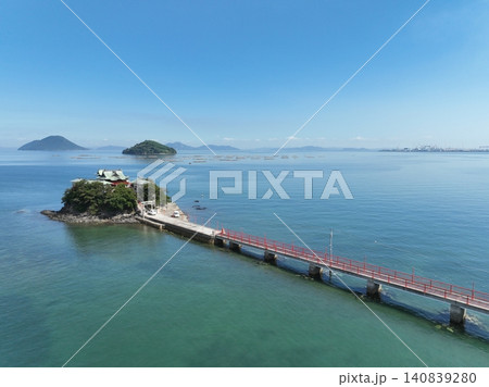 瀬戸内海に浮かぶ年2日間限定の津嶋神社映像 香川県三豊市 瀬戸内海に浮かぶ年2日間限定の津嶋神社映像 香川県三豊市 140839280