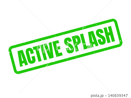 Vibrant green textured rubber stamp with the bold uppercase words Active Splash 140839347