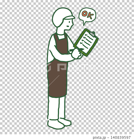 確認するキッチンスタッフ 手描きベクターイラスト 確認するキッチンスタッフ 手描きベクターイラスト 140839597