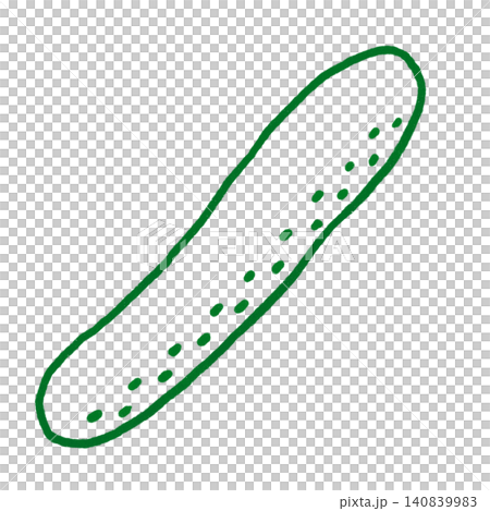 きゅうりの線画(グリーン) 140839983