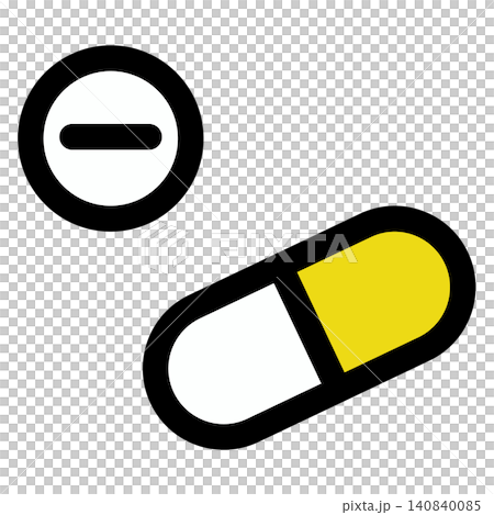 Simple and cute pill and capsule icons Simple and cute pill and capsule icons 140840085