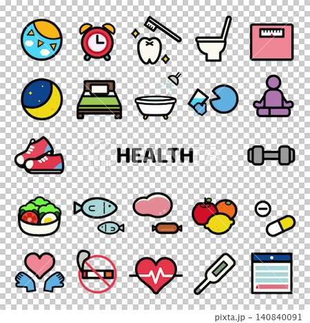 A simple and cute set of health icons A simple and cute set of health icons 140840091
