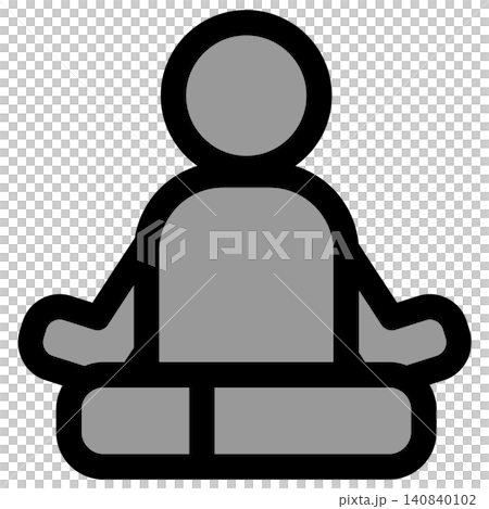 Simple and cute meditation icon (monochrome) Simple and cute meditation icon (monochrome) 140840102