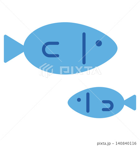 シンプルでかわいい魚のアイコン(フラットデザイン) シンプルでかわいい魚のアイコン(フラットデザイン) 140840116