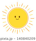 可愛い黄色の太陽のイラスト 140840209