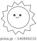 可愛くてシンプルな太陽のイラスト 140840210
