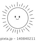 可愛くてシンプルな太陽のイラスト 140840211