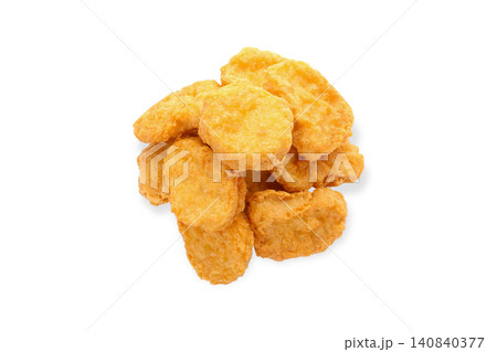 Crispy nuggets stacked together ideal for snacking or sharing. Food enjoyment concept, PNG Crispy nuggets stacked together ideal for snacking or sharing. Food enjoyment concept, PNG 140840377
