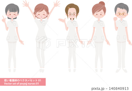 若い看護師のベクターセット 若い看護師のベクターセット 140840913