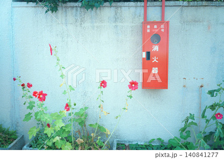 消火器と赤いお花 消火器と赤いお花 140841277