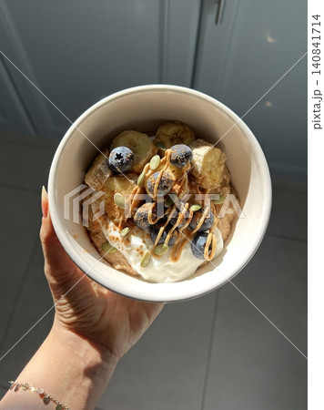 Creamy overnight oats soaked to perfection, blending milk and whole grains for a smooth, hearty texture. Naturally sweet, refreshing, and ideal for a quick, nutritious breakfast boost. Creamy overnight oats soaked to perfection, blending milk and whole grains for a smooth, hearty texture. Naturally sweet, refreshing, and ideal for a quick, nutritious breakfast boost. 140841714