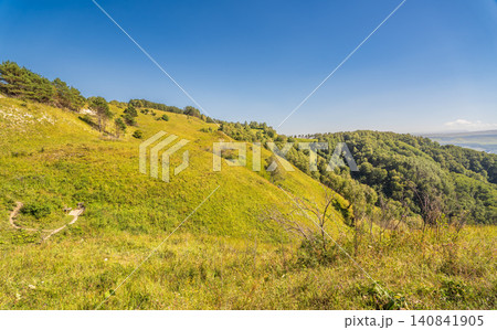Summer Mountains Landscape with Green forest. Summer Mountains Landscape with Green forest. 140841905