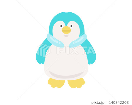 クールネックリングをつけるペンギンのイラスト クールネックリングをつけるペンギンのイラスト 140842208