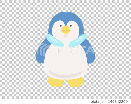 クールネックリングをつけるペンギンのイラスト クールネックリングをつけるペンギンのイラスト 140842209