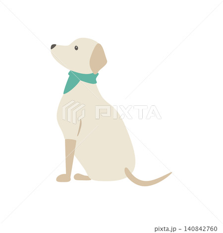 座っている犬の横向きの姿 140842760